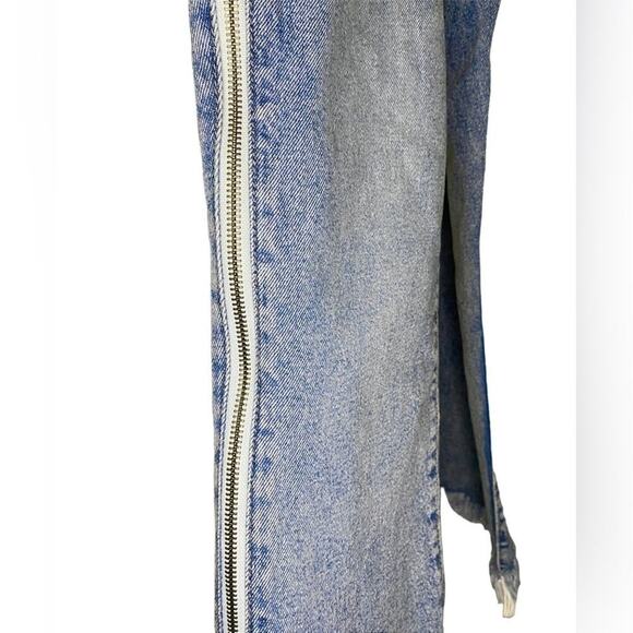 Women’s Side Zip High Rise Ankle Frayed Crop Blue Denim Jeans Wild Fable - Picture 5 of 6